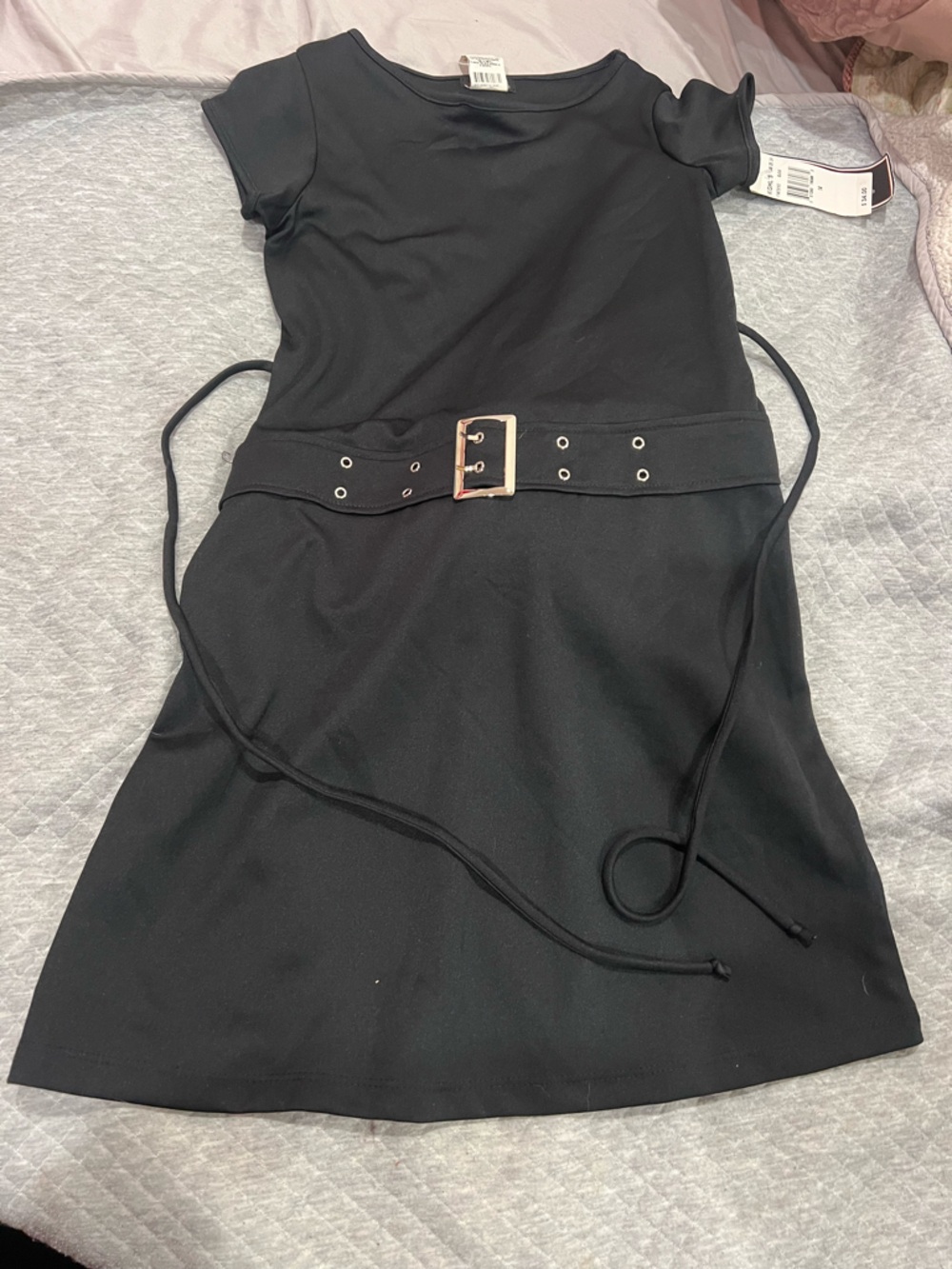 Black Midi Dress with Belt
